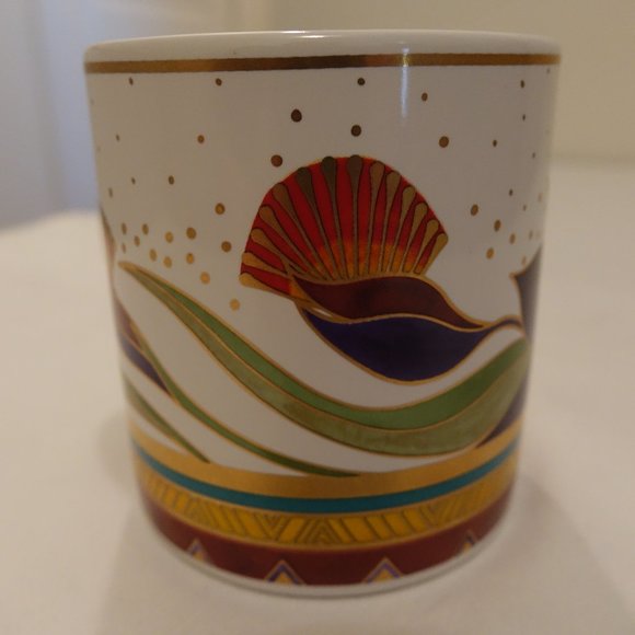 Laurel Burch Coffee Mug Cup Celestial Lotus Abstract Floral Gold Metalli… - Picture 4 of 5